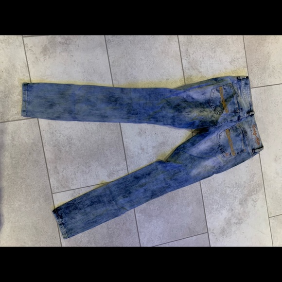 Distressed skinny acid wash jeans - Picture 3 of 5